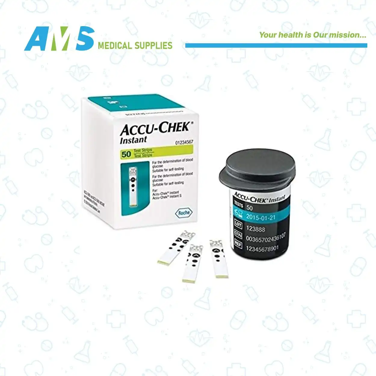 شرائط  اختبار الجلوكوز فى الدم من أكو تشيك إنستانت 50شريط