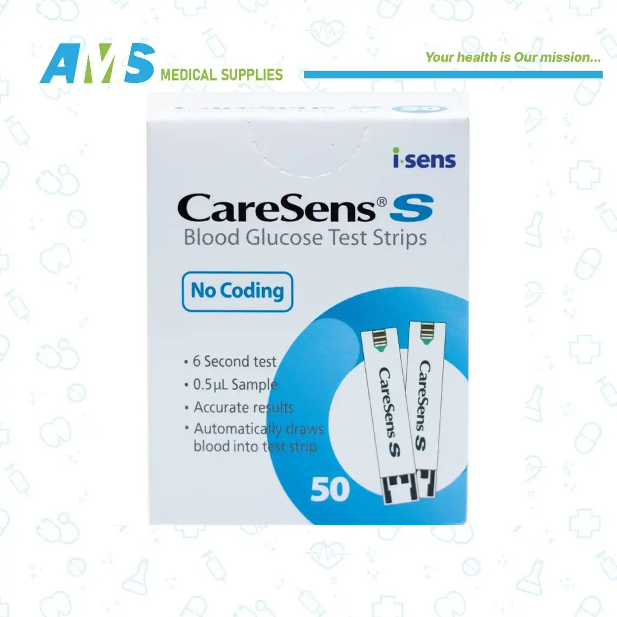 شرائط اختبار الجلوكوز فى الدم من  كير سنس اس 50شريط