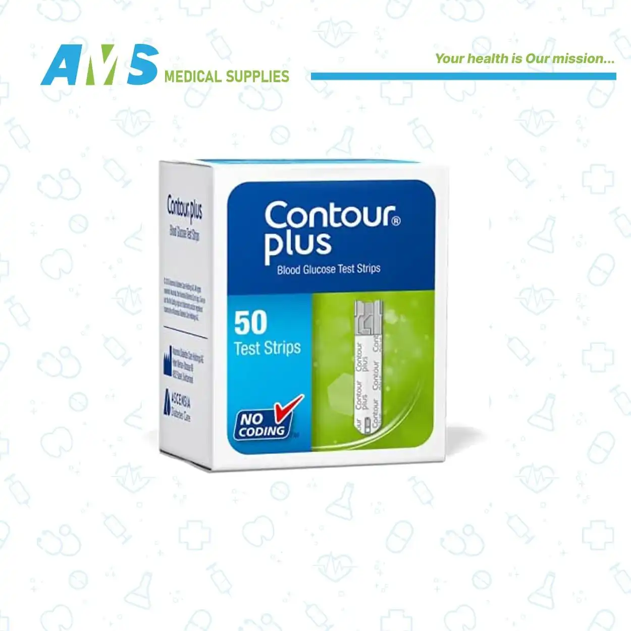 شرائط اختبار الجلوكوز فى الدم من كونتور بلس 50شريط