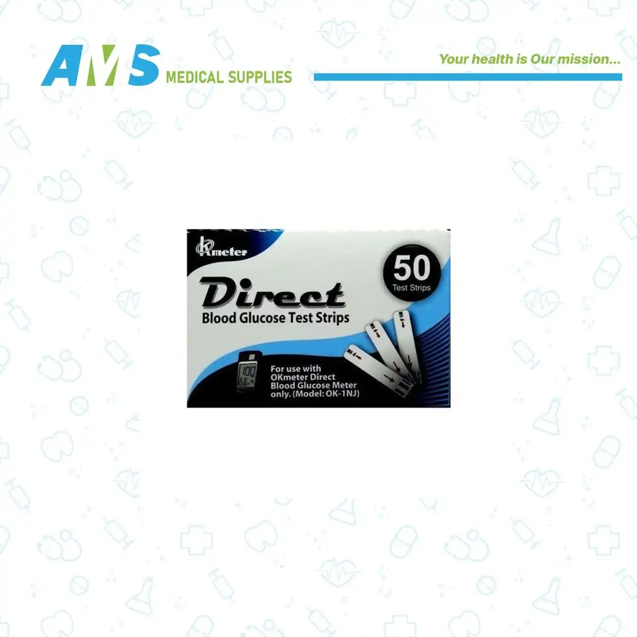 شرائط اختبار الجلوكوز فى الدم من دايركت 50شريط