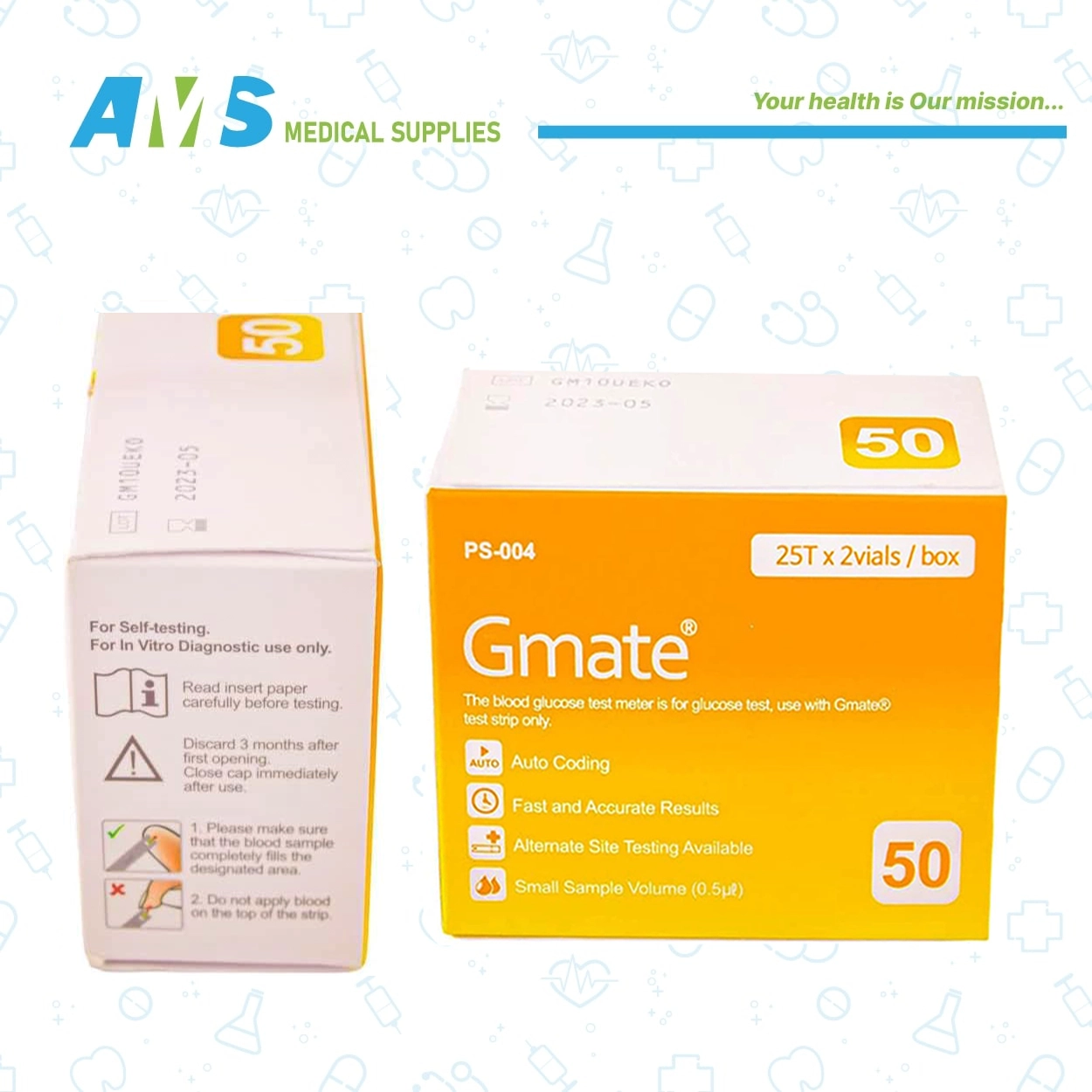 Gmate-blood-Glucose-Test-Strips-50-Srtips-4.webp شرائط اختبار الجلوكوز في الدم من جي ميت 50شريط