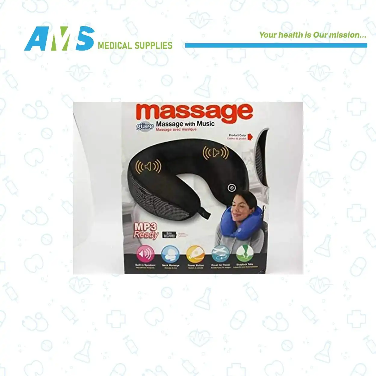 وساده تدليك الرقبة مع مشغل موسيقي من جى