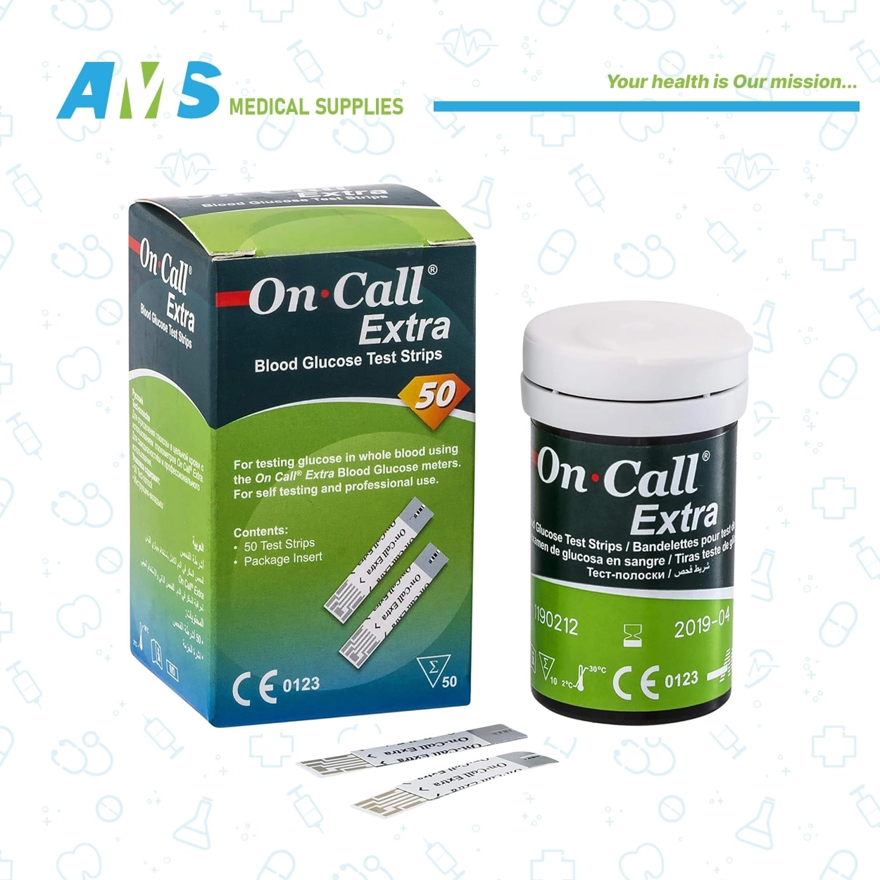 On-Call-Extra-Blood-Glucose-Test-Strips-50-Strips-3.webp شرائط اختبار الجلوكوز في الدم اكسترا من اون كول 50 شريط