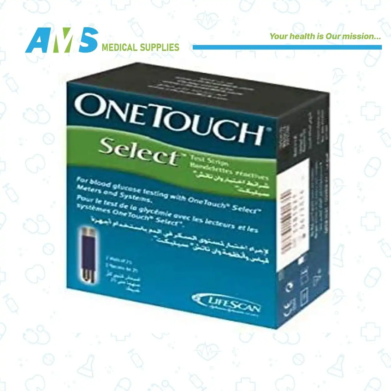 شرائط اختبار الجلوكوز فى الدم  من وان تاتش سيليكت 50شريط