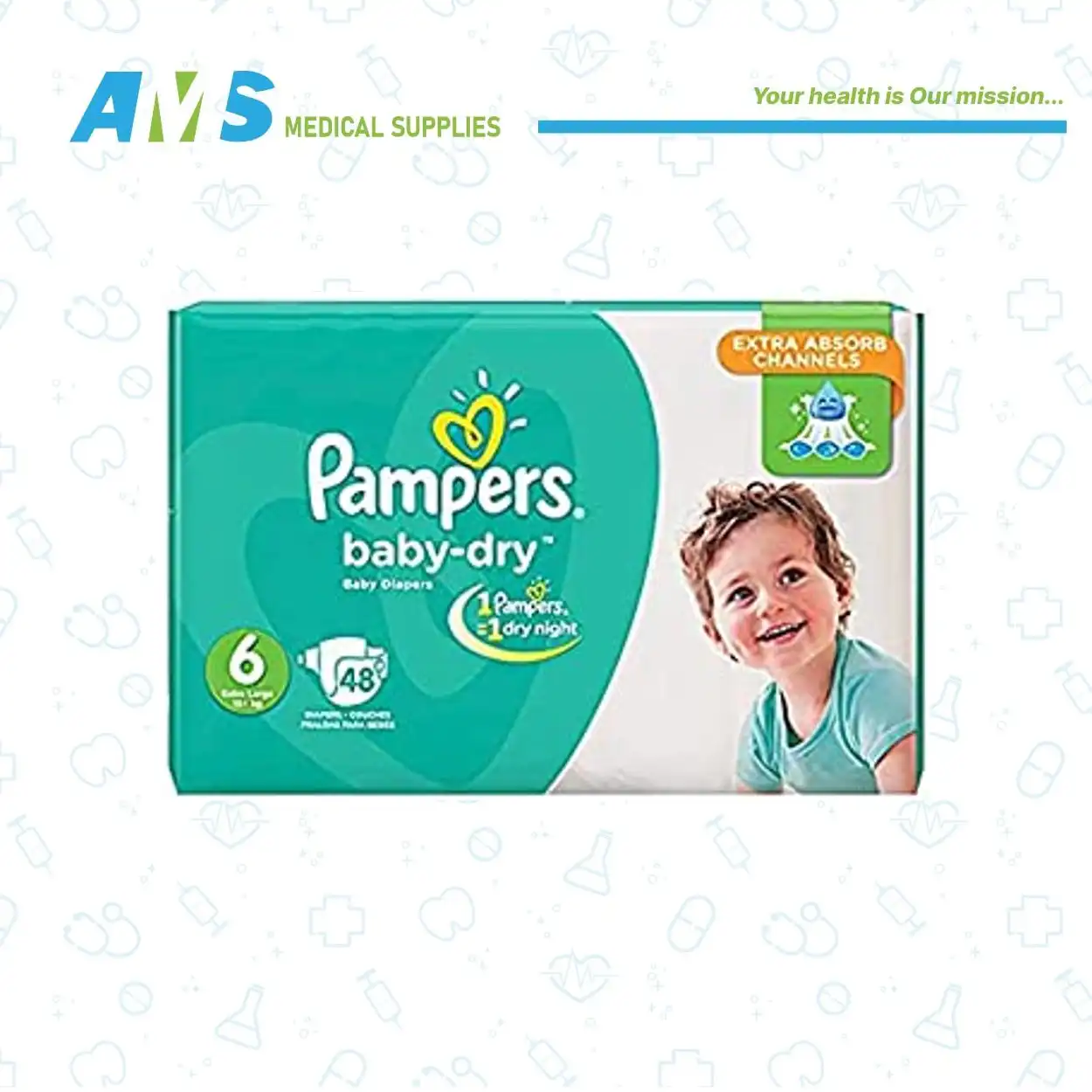 حفاضات بامبرز بيبي دراي مقاس 6 - 48 قطعه