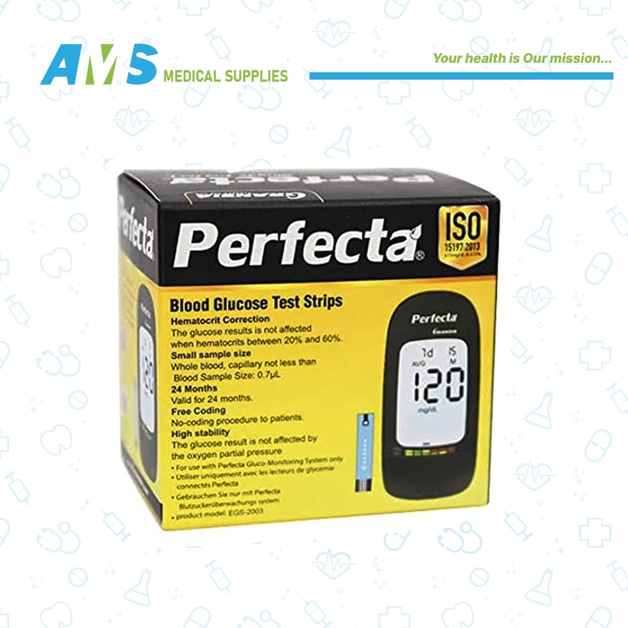 شرائط اختبار الجلوكوز فى الدم  من بيرفيكتا نيرو 50شريط