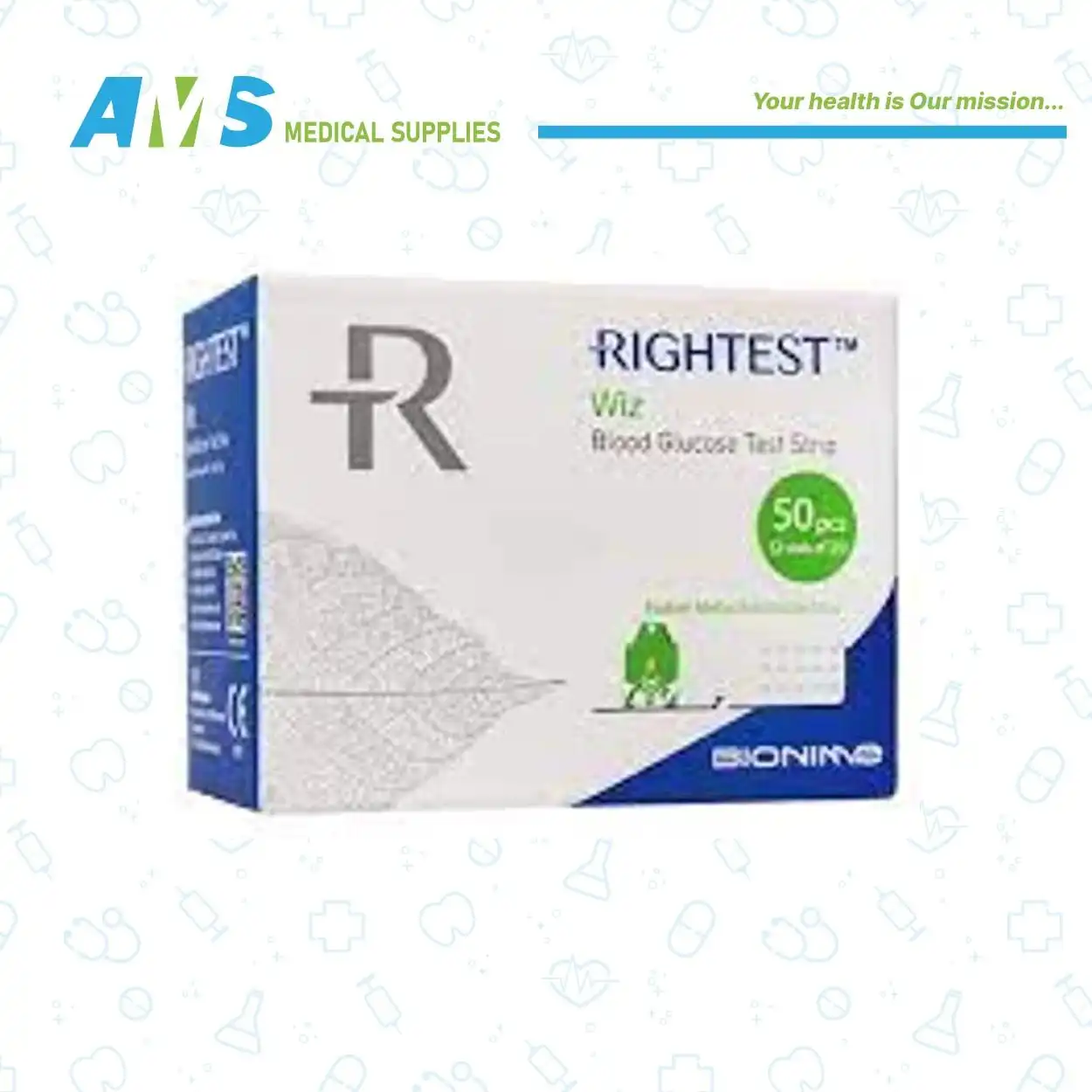 شرائط اختبار الجلوكوز فى الدم  من راي تست ويز بلس 50شريط