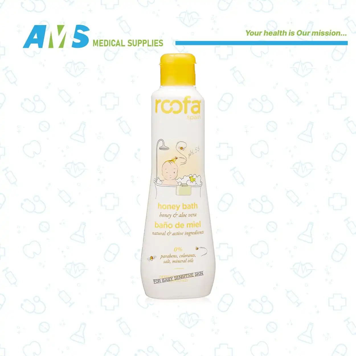 جل استحمام روفا بالعسل والصبار للبشرة الحساسة للأطفال 200 مل