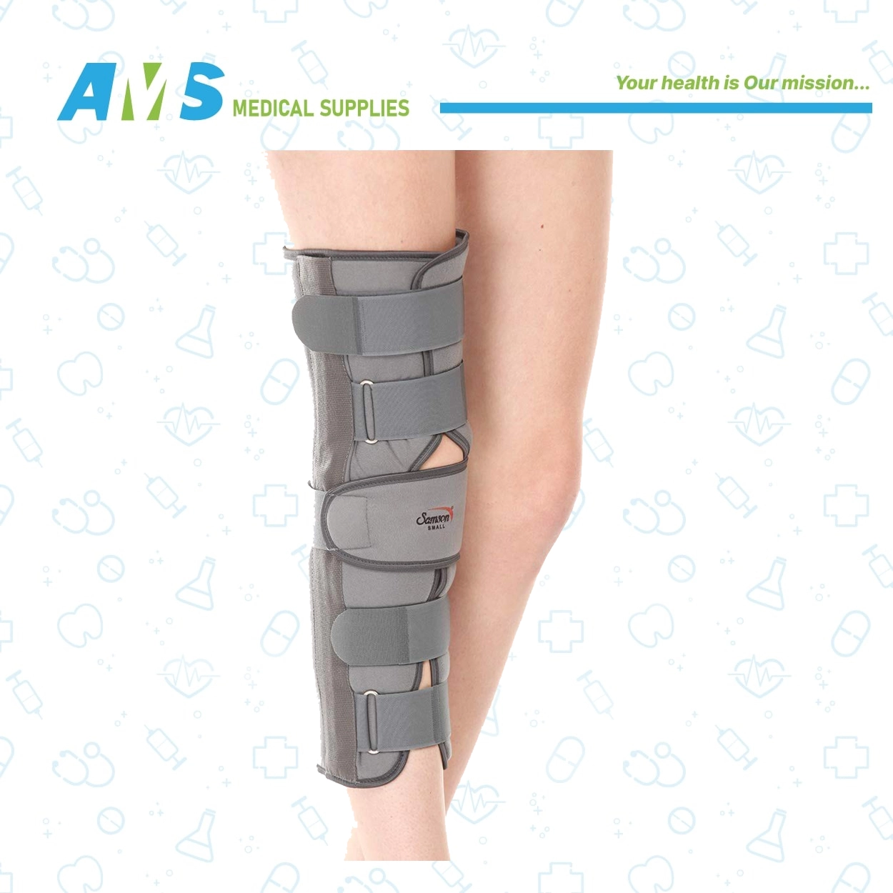 XL دعامة تثبيت الركبة حجم طويل من سمسون مقاس