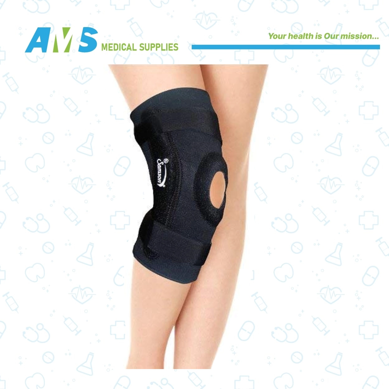 Samson-Knee-Cap-Hinged-L-3.webp L دعامة للركبة مفتوحة من سمسون مقاس