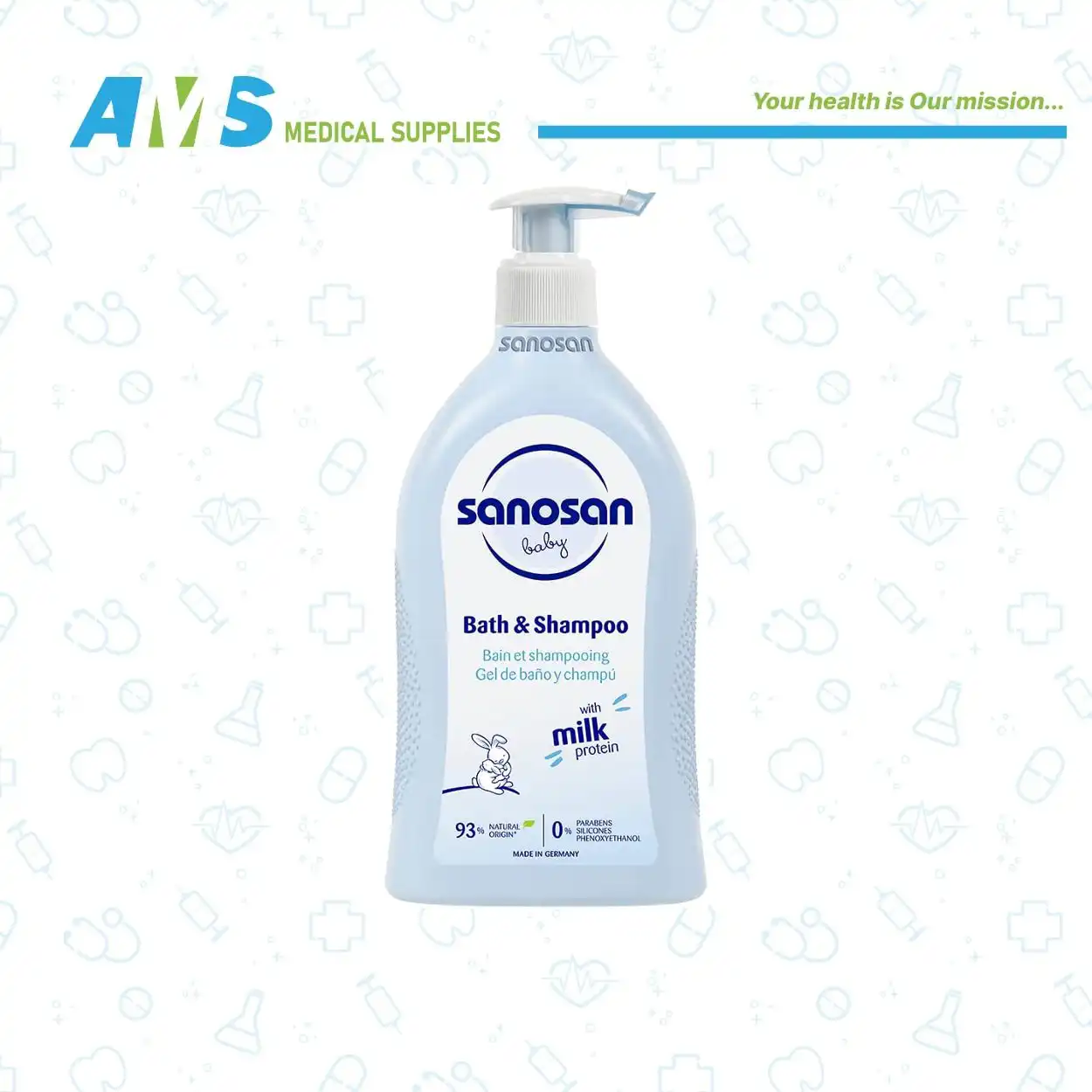 جل استحمام وشامبو سانوسان للاطفال 500 مل