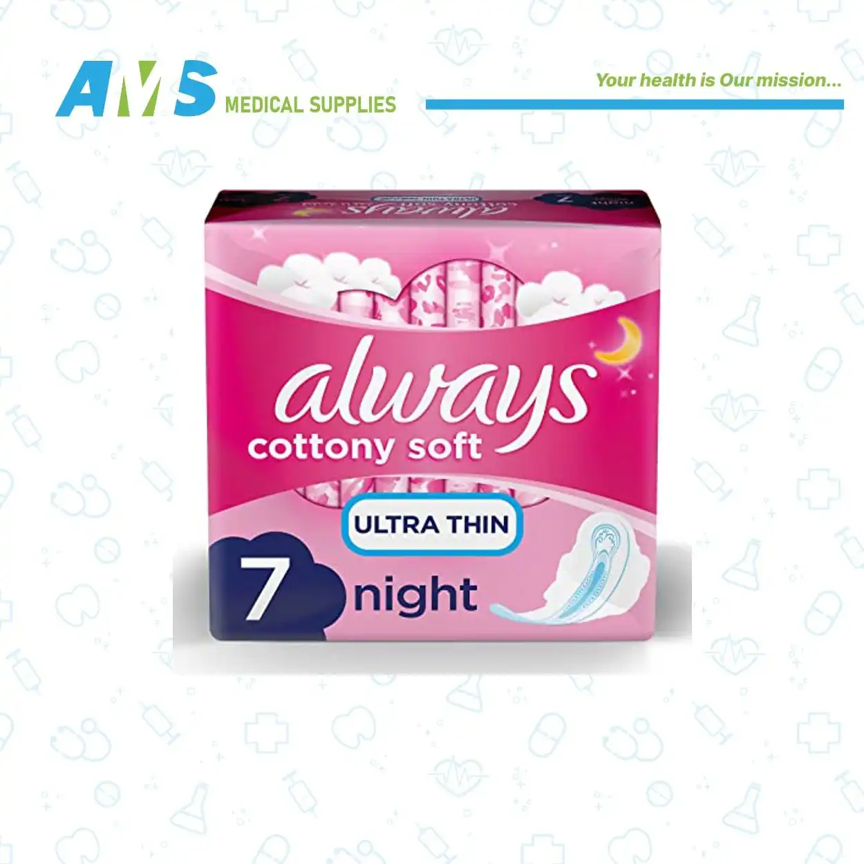 فوط صحية ماكسي سميكة طويلة بالاجنحة من اولويز - 7 قطع