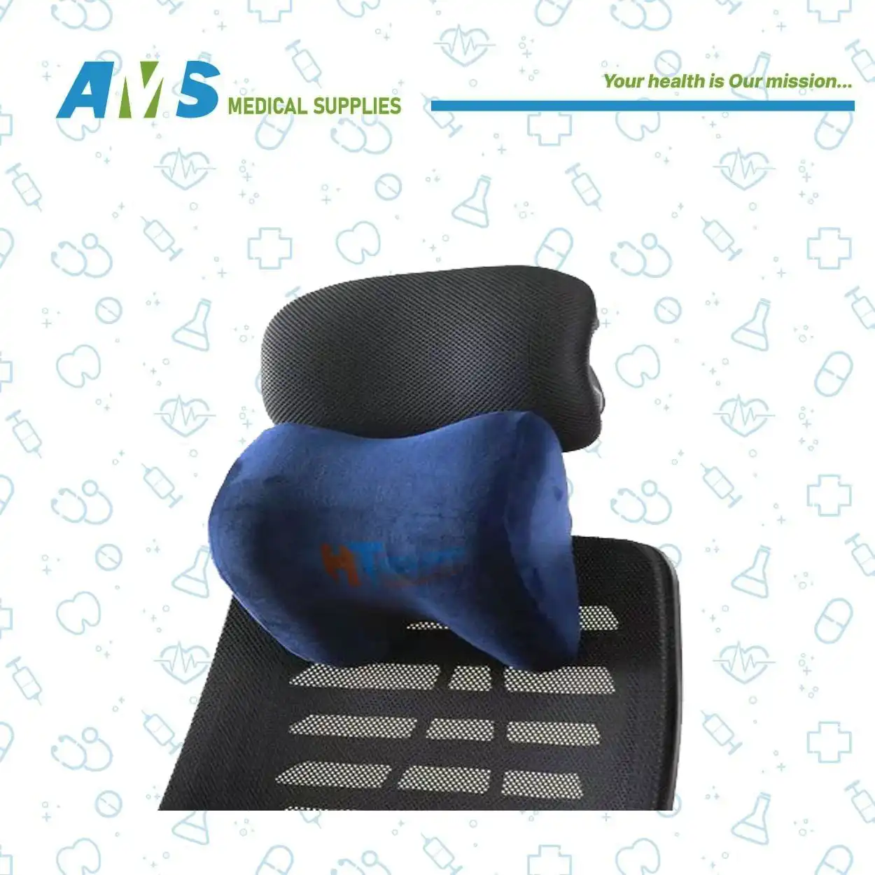 مسند رأس طبى للسيارة ميمورى فوم برقبة مريحة وناعم الملمس