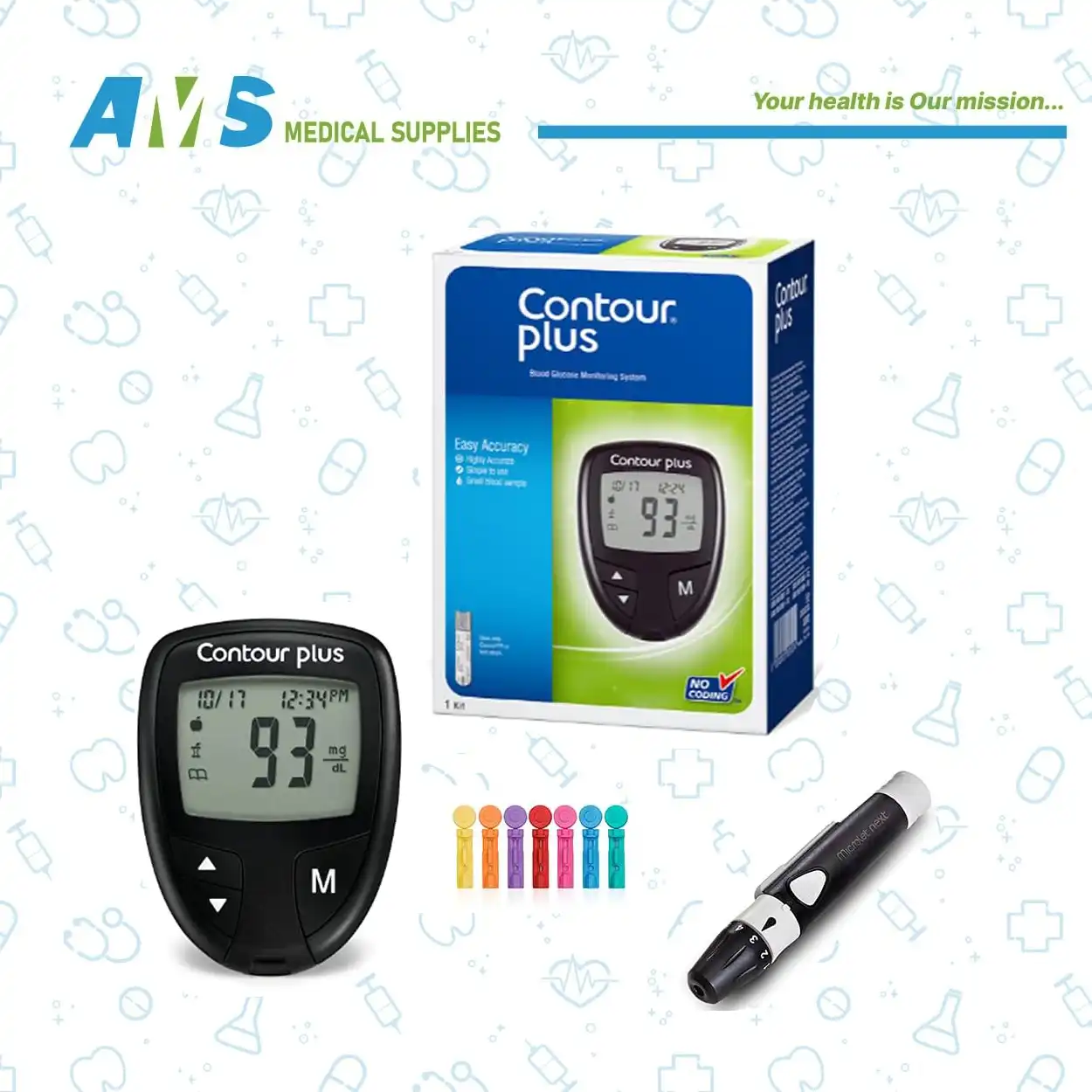 جهاز قياس نسبة السكر في الدم من كونتور بلس