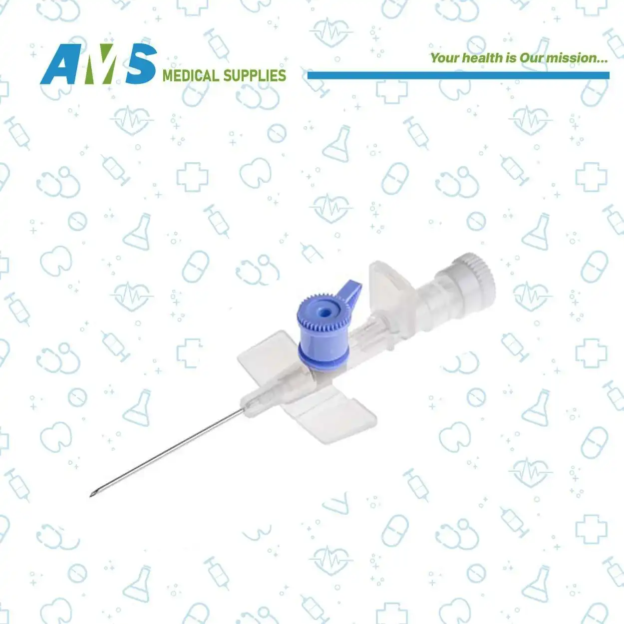 كانيولا  ازرق من هيلث كير مقاس 22