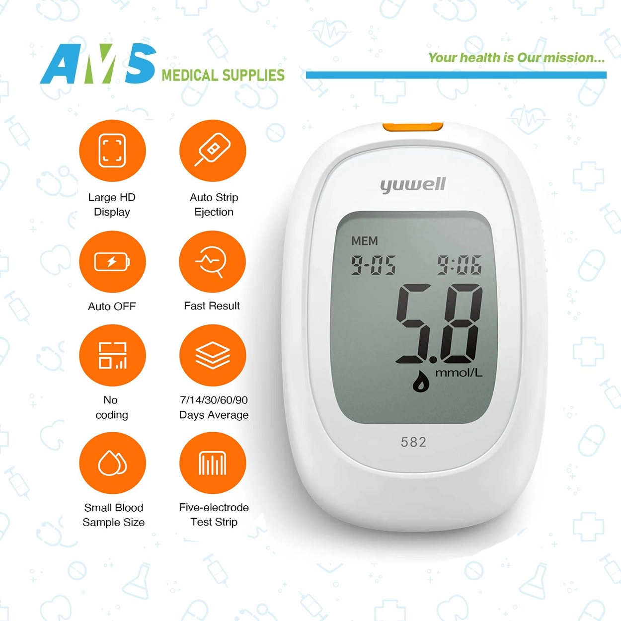 Yuwell-Accusure-582-Blood-Glucose-Meter-4.webp جهاز قياس السكر فى الدم من يوول