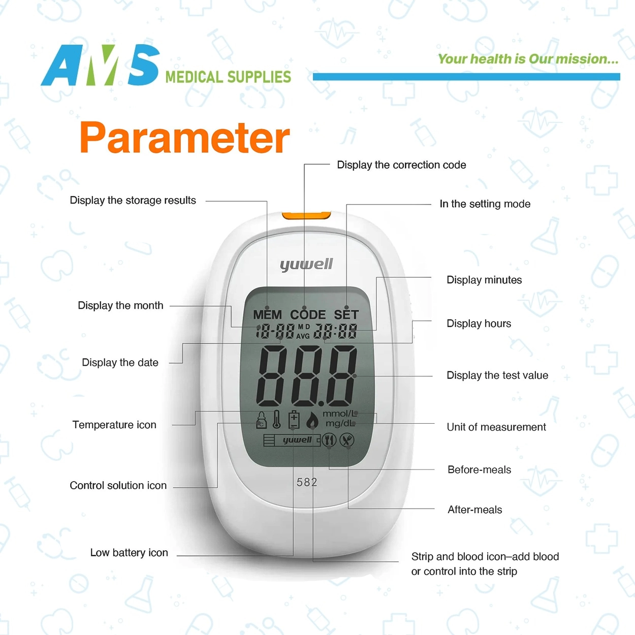 Yuwell-Accusure-582-Blood-Glucose-Meter-5.webp جهاز قياس السكر فى الدم من يوول